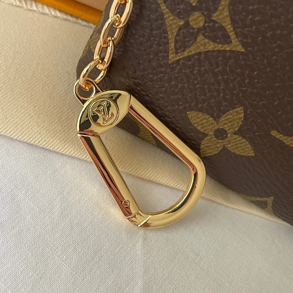 Louis Vuitton Monogram Canvas Key Pouch Coin Purse Pochette Cles Brown - Picture 5 of 10